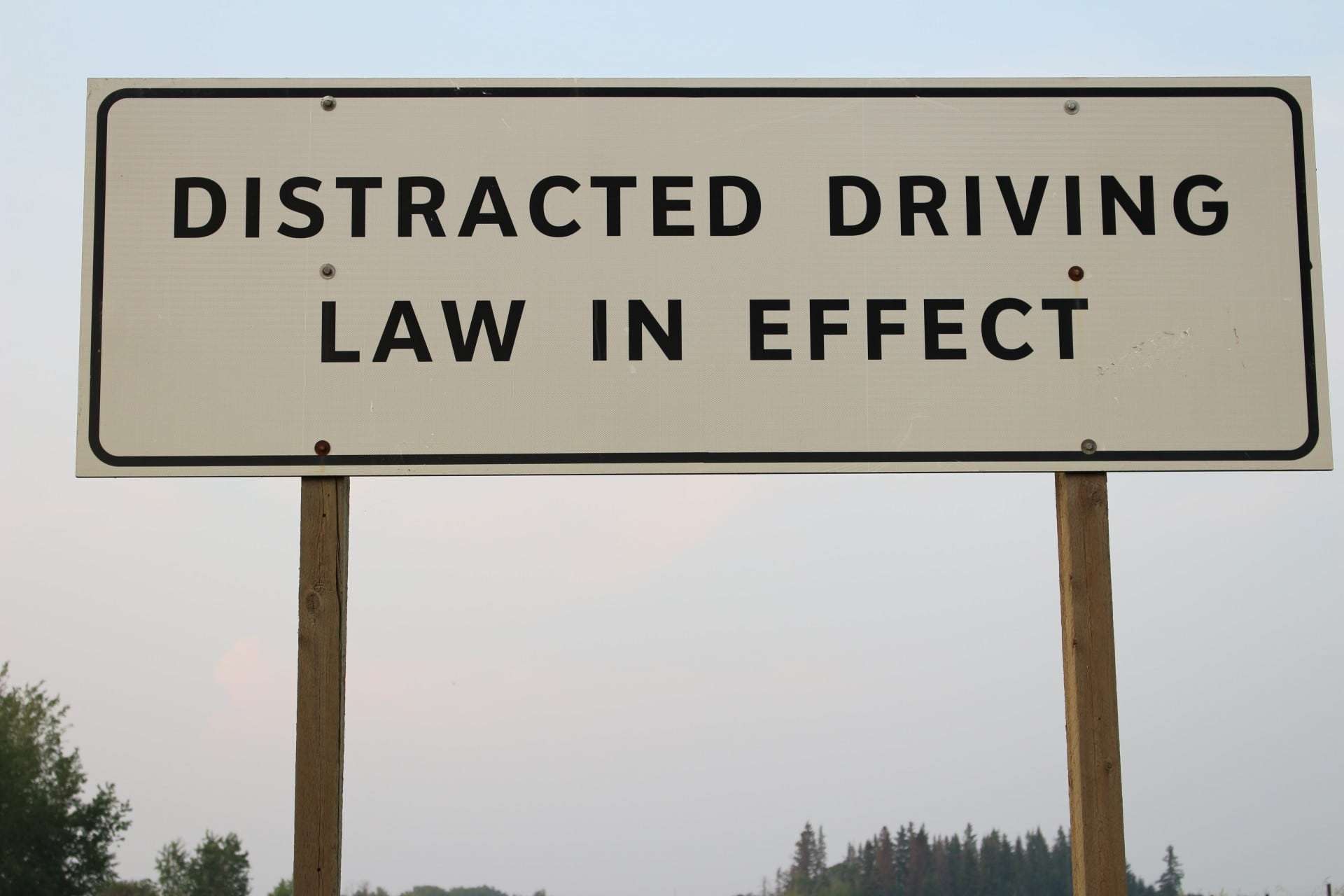 Road Sign about distracted drivers